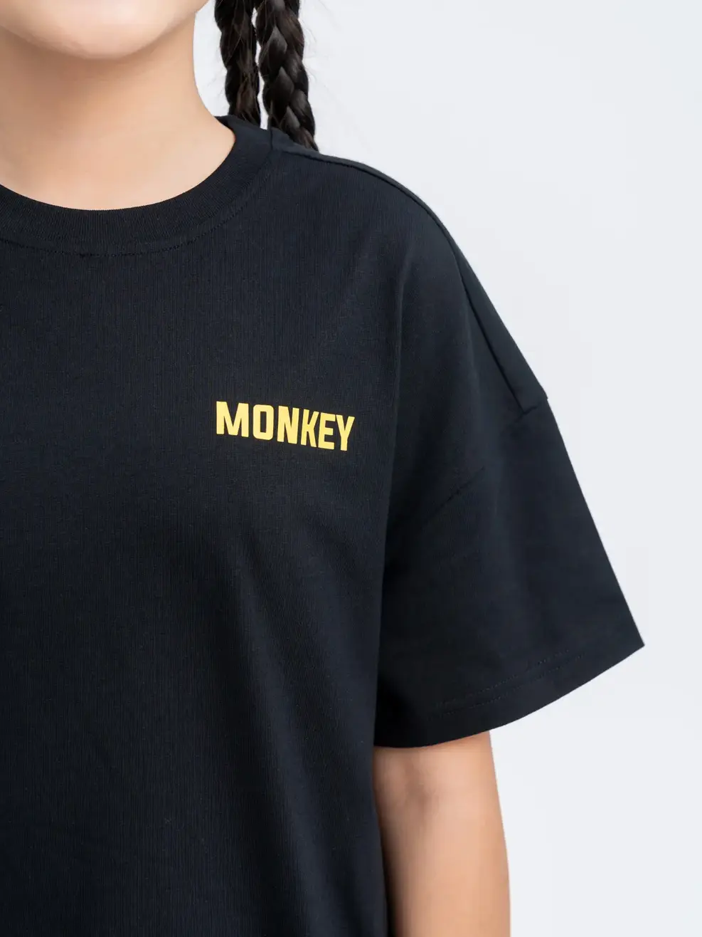 T-shirt Kid Lớn In Monkey - Đen - 10