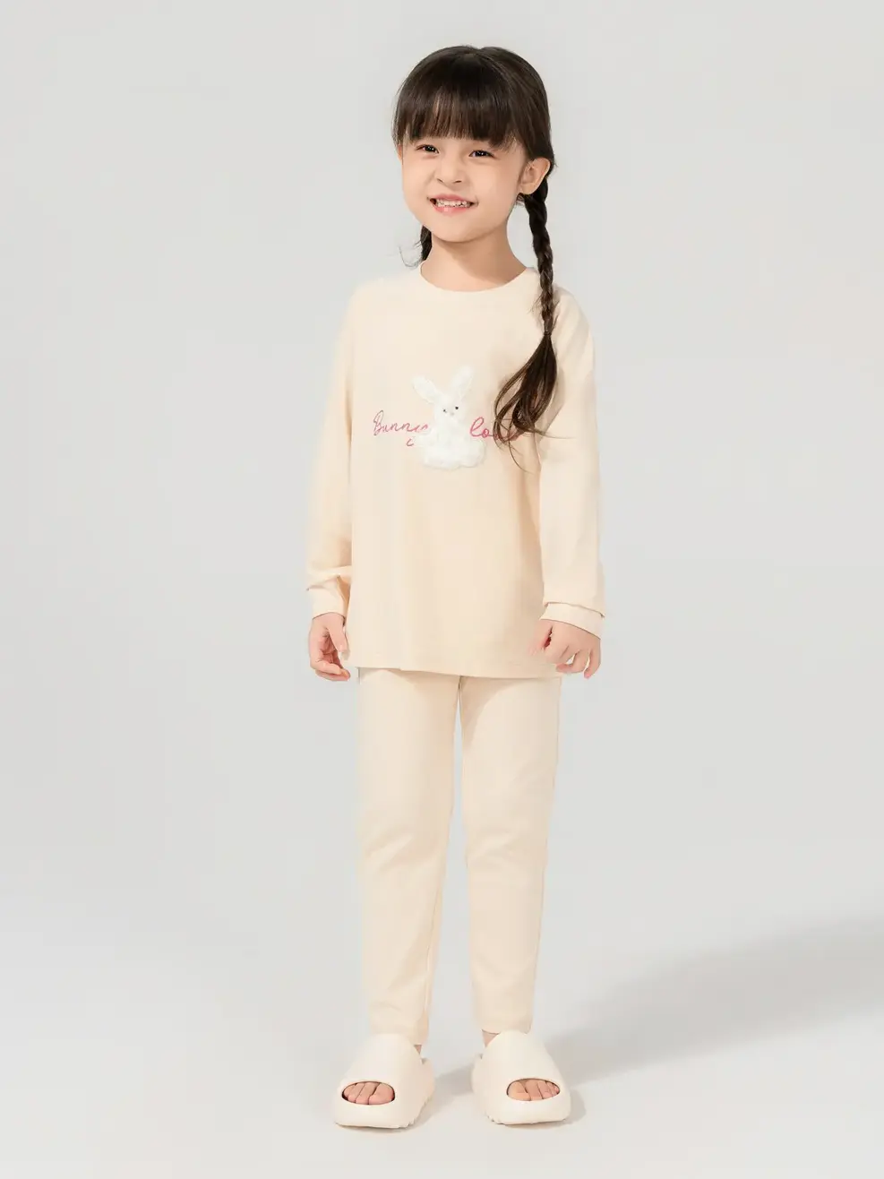 Bộ Đồ Thu Đông Trẻ Em Thỏ - Be - 2-3