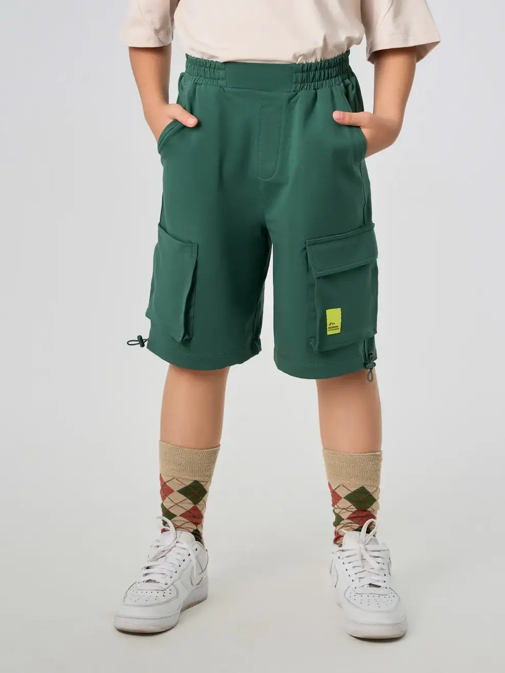 Quần Shorts Bé Trai Rút Dây Gấu - Xanh 057 - 8-9