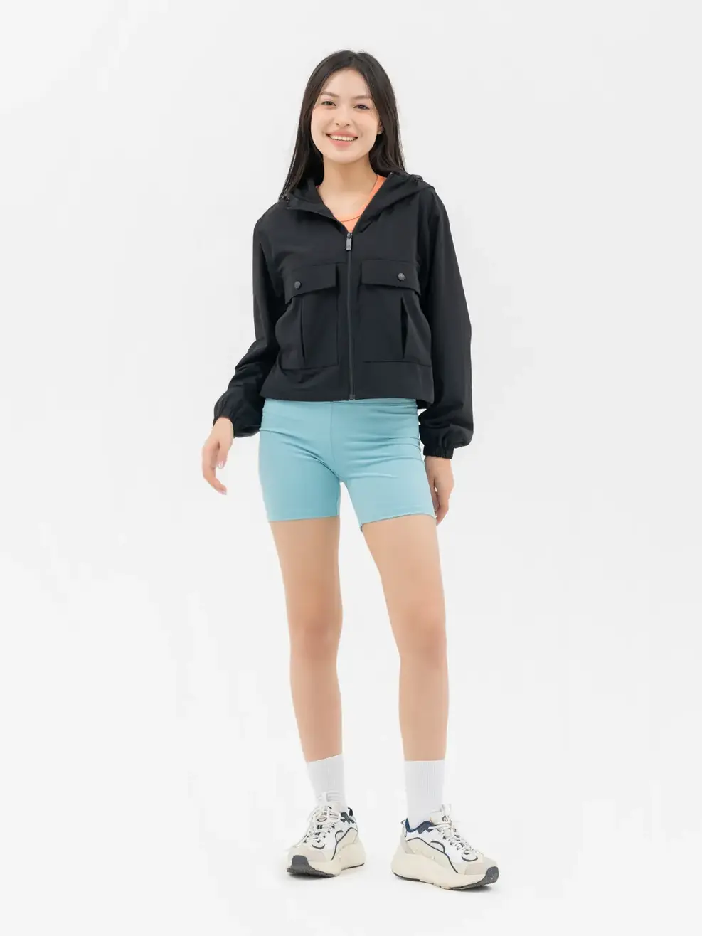 Áo Khoác Thể Thao Nữ Túi Hộp  - Đen - S