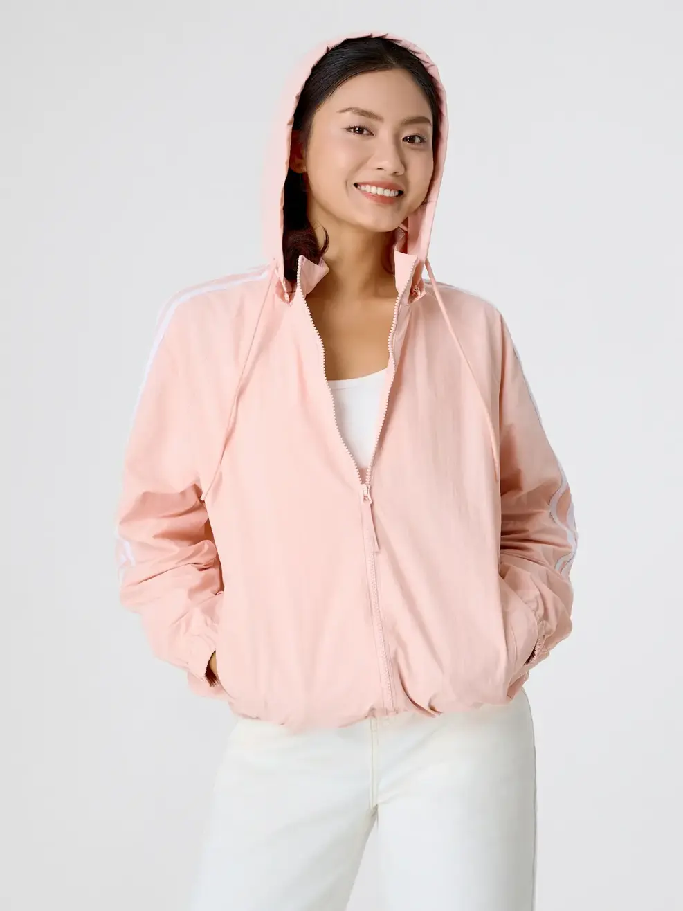 Áo Khoác Gió Nữ Dáng Rộng Phối Dây Dệt - hồng 047 - S