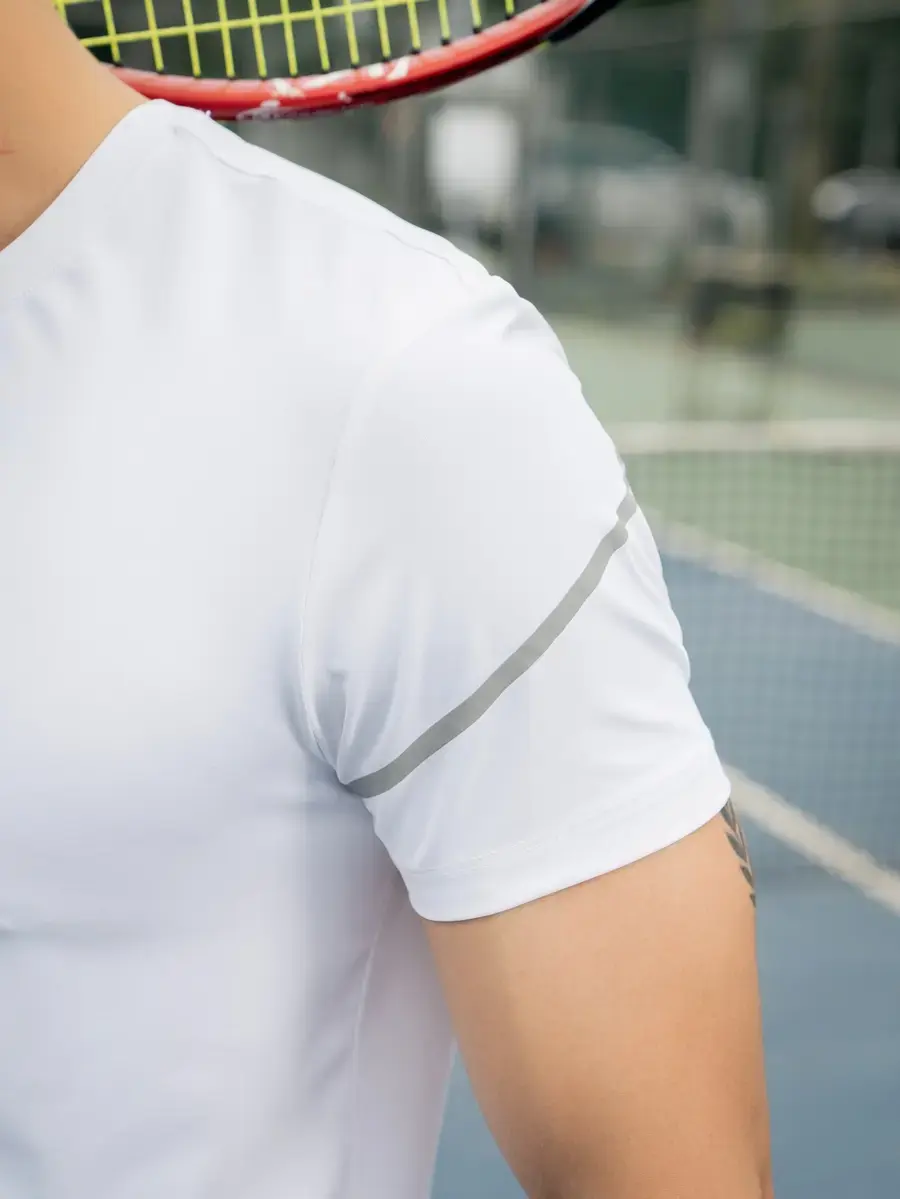 Bộ đồ nam in phản quang tay - Trắng - 2XL