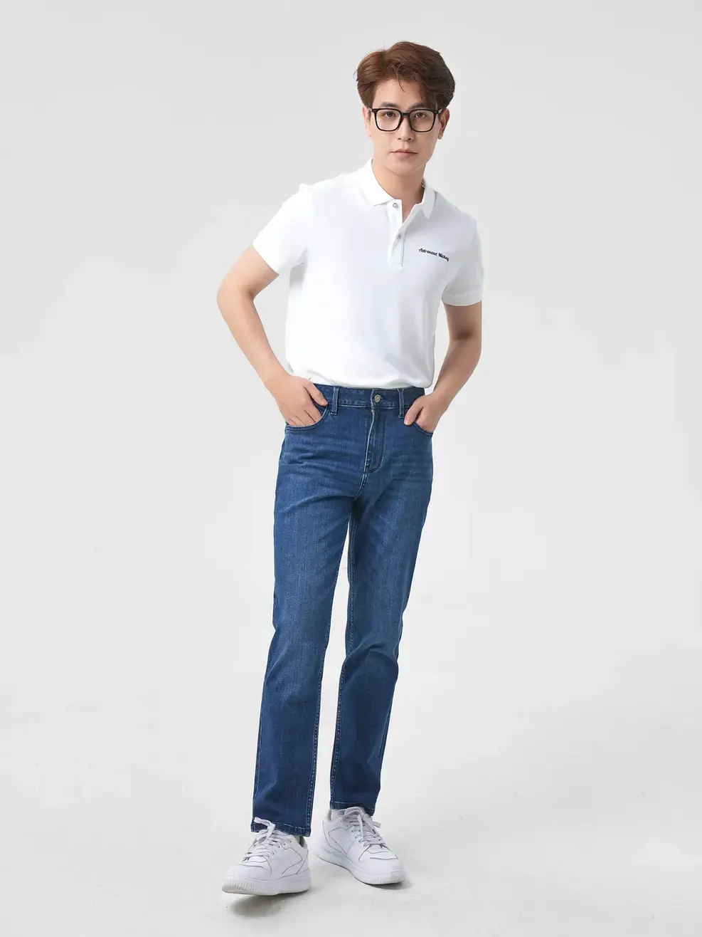 Quần Jeans Nam Slim Coolmax Mác Dệt Túi Sau - Xanh đậm - 28