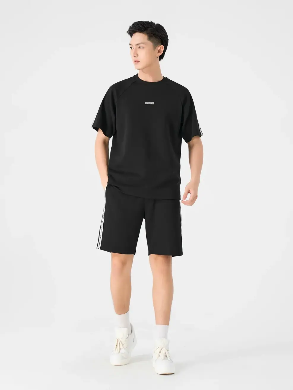 Đồ Bộ Nam Phối Dây Dệt - Đen - M