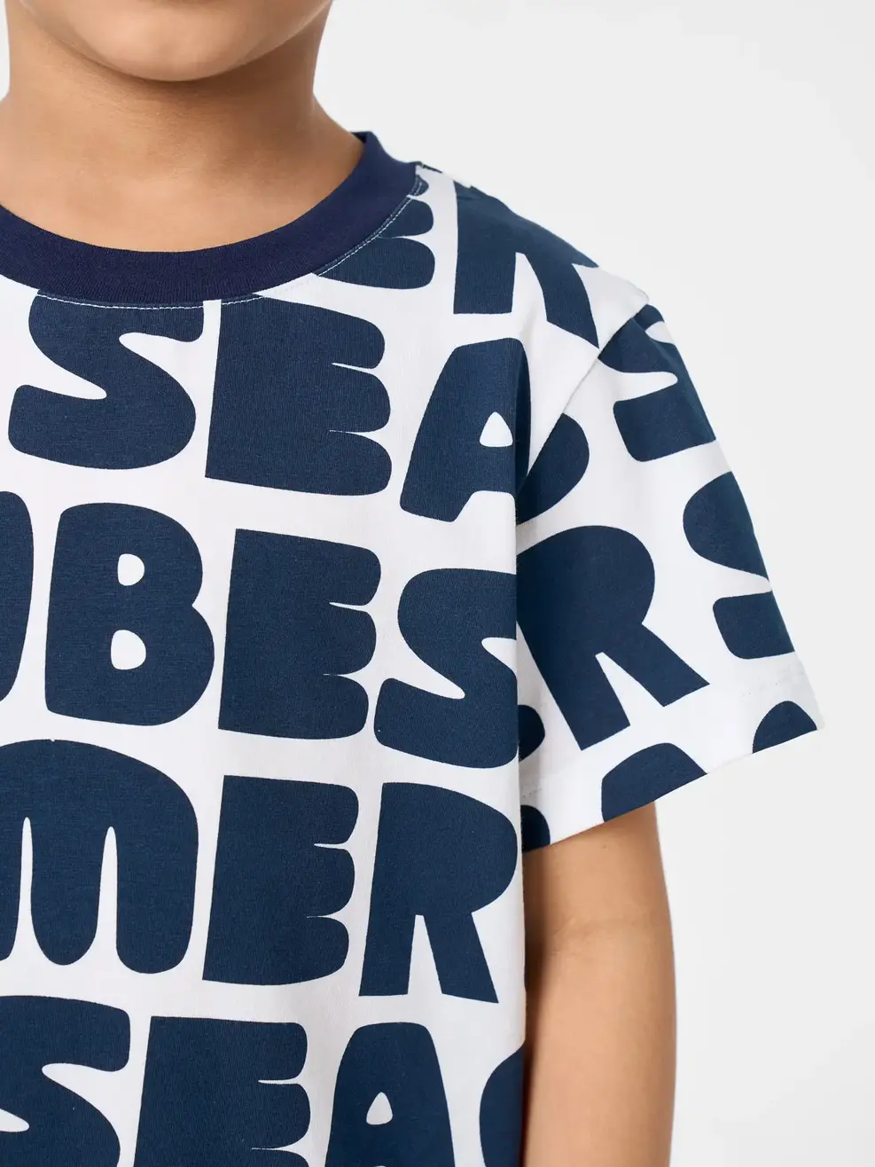 Bộ Đồ Bé Trai Summer - Hoạ Tiết Tím Than 138 - 110