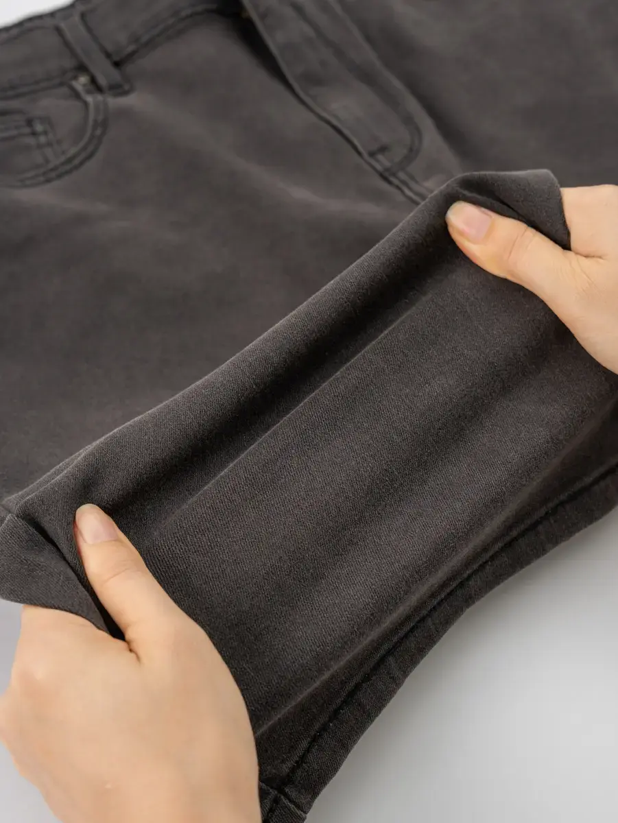 Quần Short Jeans Nam Regular Cạp Chun - Đen Khói - 28