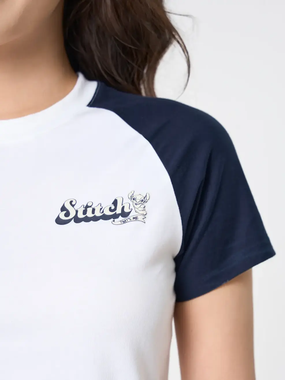 Áo Phông Nữ Tay Raglan Sun Sea Stitch - Trắng 001 - S