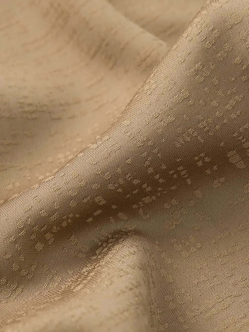 Sơ Mi Dài Tay Nữ Suông Cổ Tim Nhún Vai - Nâu - S