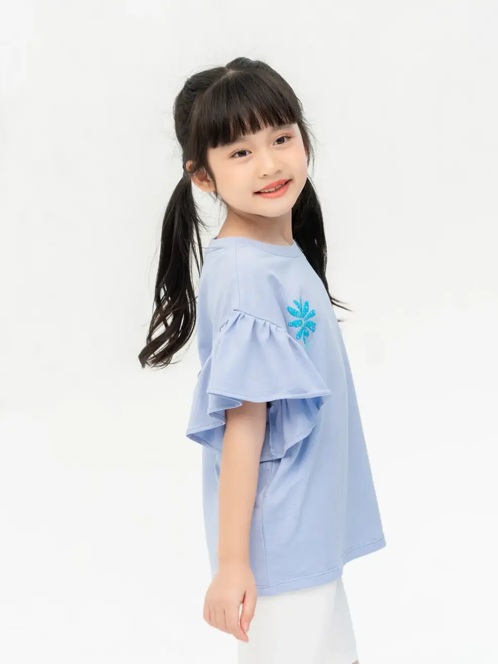 T-shirt Kid In Hoa Cúc Ngực - Tím - 2