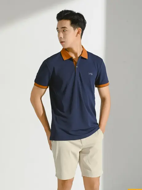Áo polo nam s.cafe pique phối nẹp