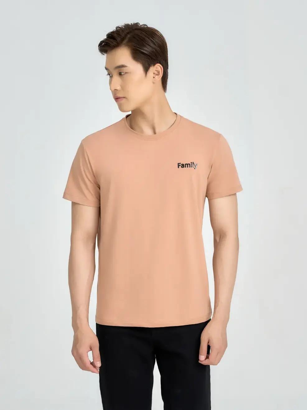 Áo thun nam family - Nâu - 2XL