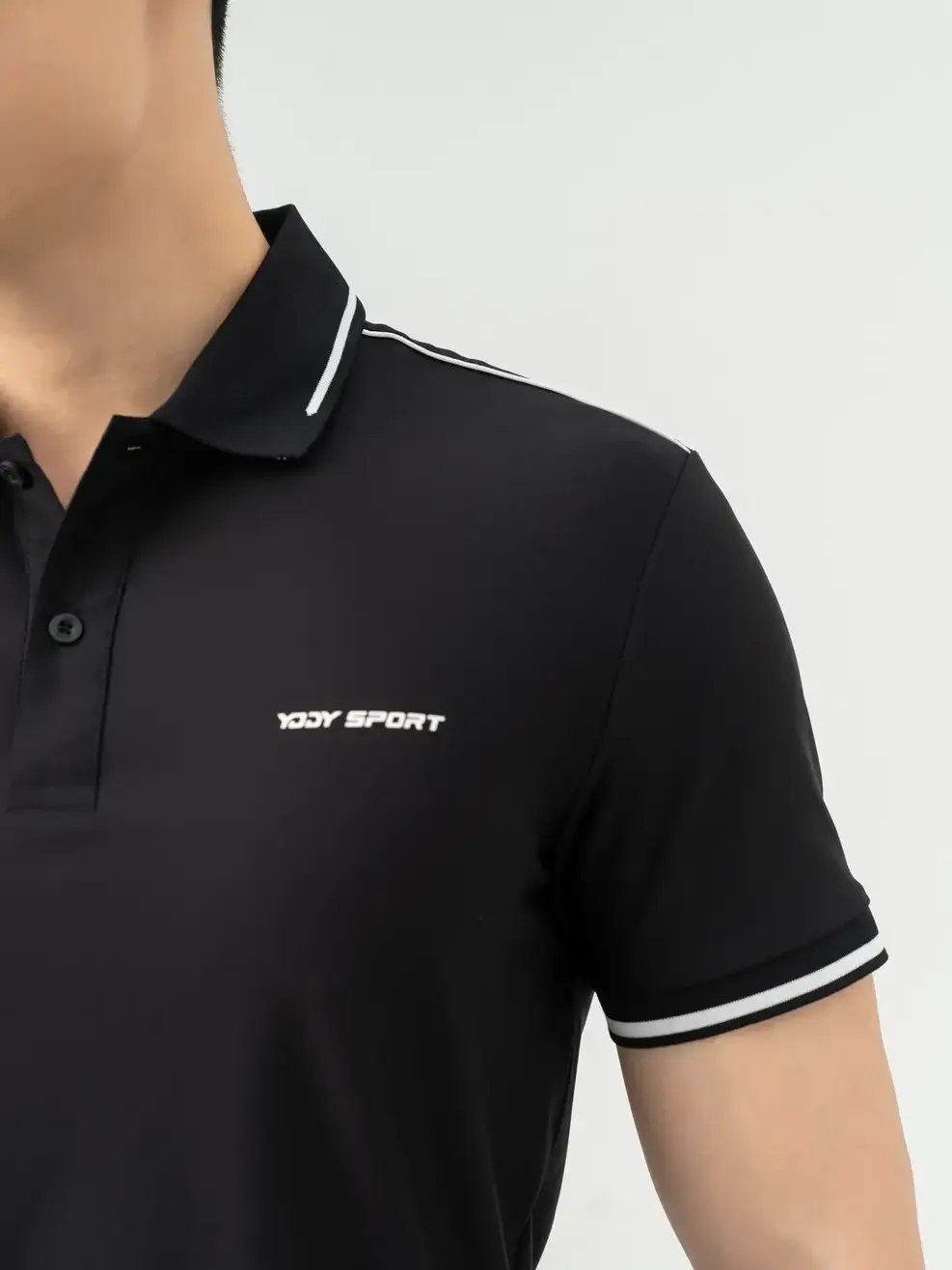 Áo Polo THỂ THAO NAM PHỐI LÉ NỔI BẬT ( SAM7017) - Đen 003 - M