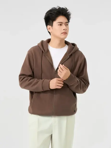 Áo Nỉ Mũ Nam Basic Khóa Hai Đầu