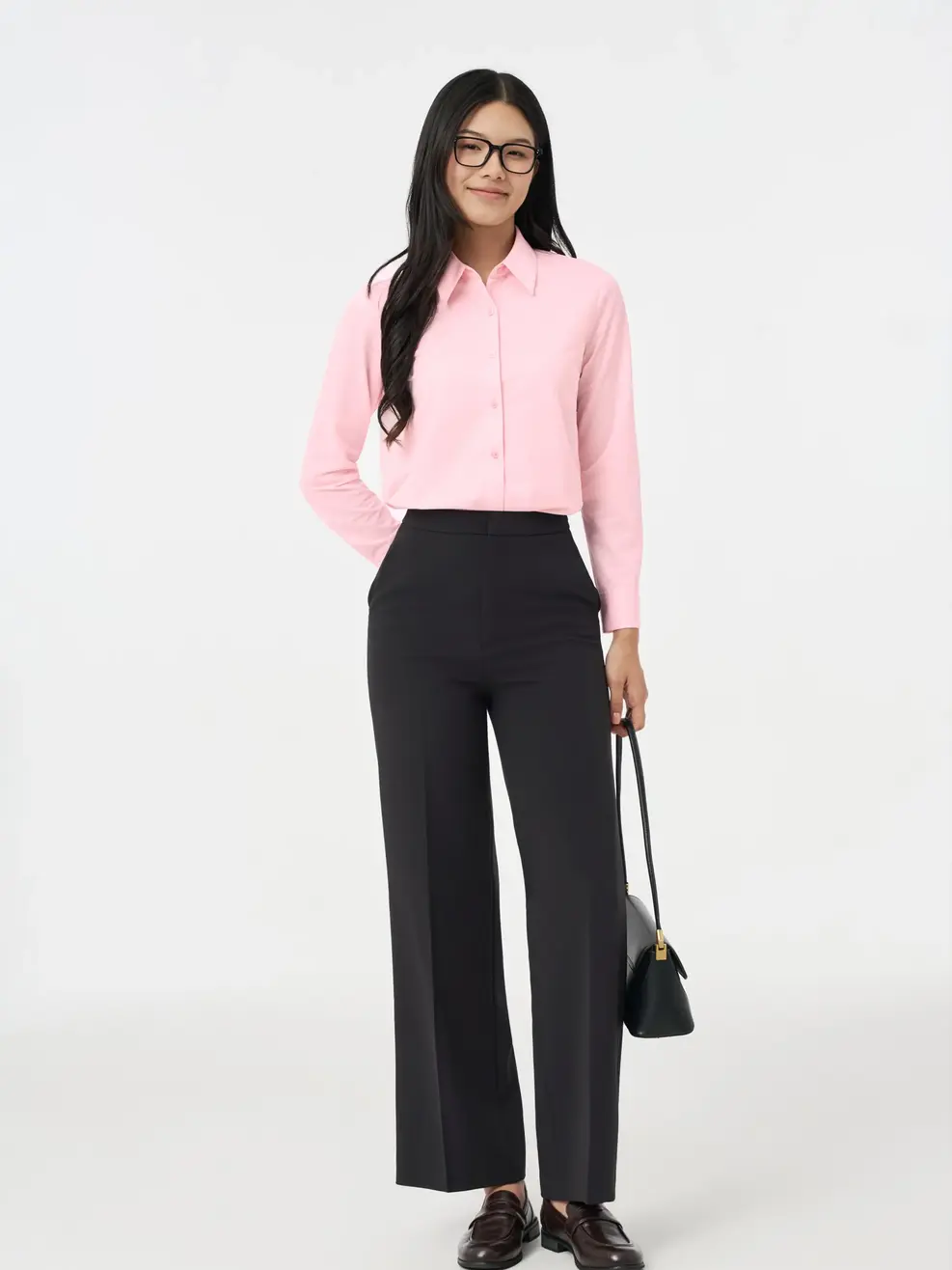 Áo Sơ-mi regular wrap knit essential - Hồng 154 - S