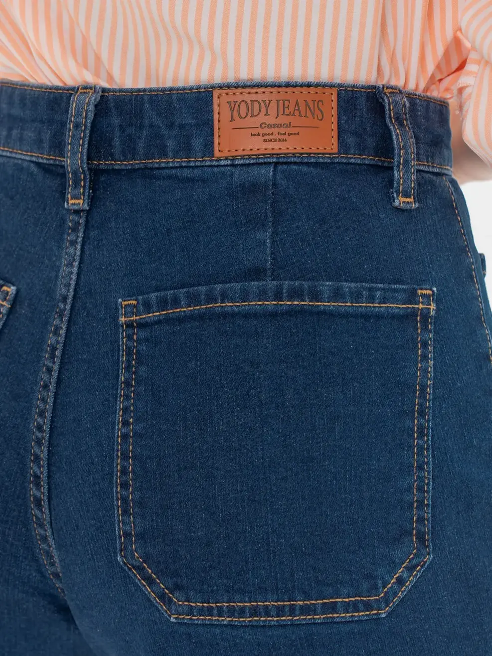Quần Short Jeans Nữ Túi Vuông - Xanh đậm - 25