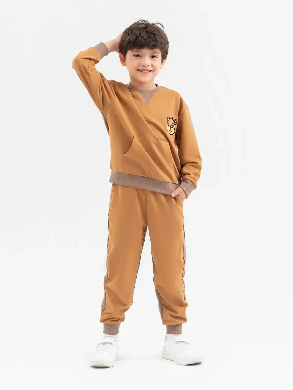 Bộ Đồ Thu Đông Kid Phối Màu Thân - Nâu - 4