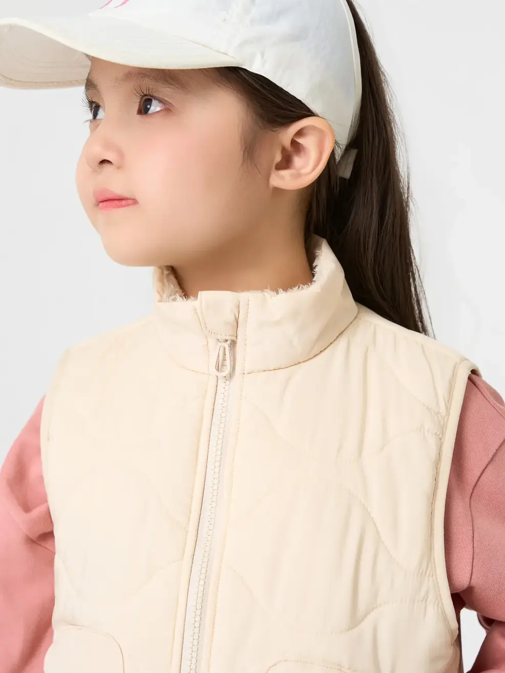 Áo Phao Gile Kid Cổ Dựng Chần Sóng Ngang - Be 170 - 110