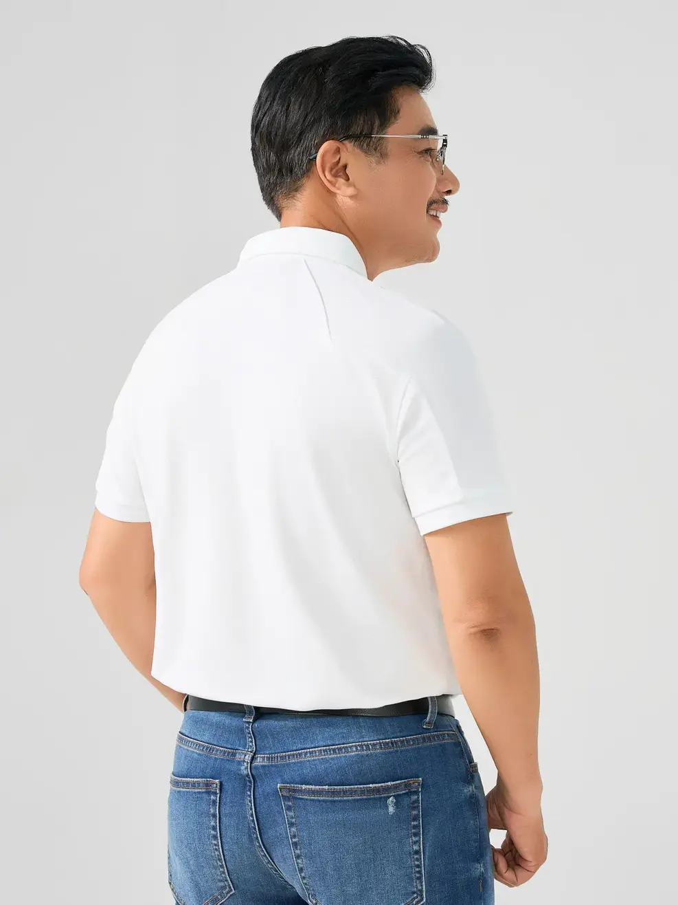 Polo Nam Bổ Thân  - Trắng - 4XL