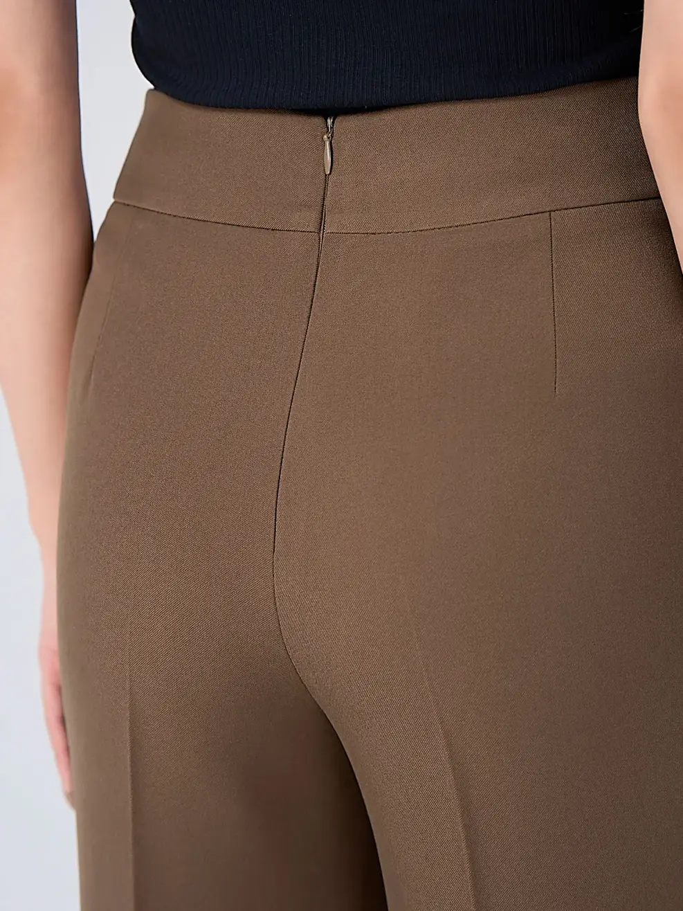 Quần Âu Nữ Đai 2 Bên Sườn - Nâu đậm - 4XL