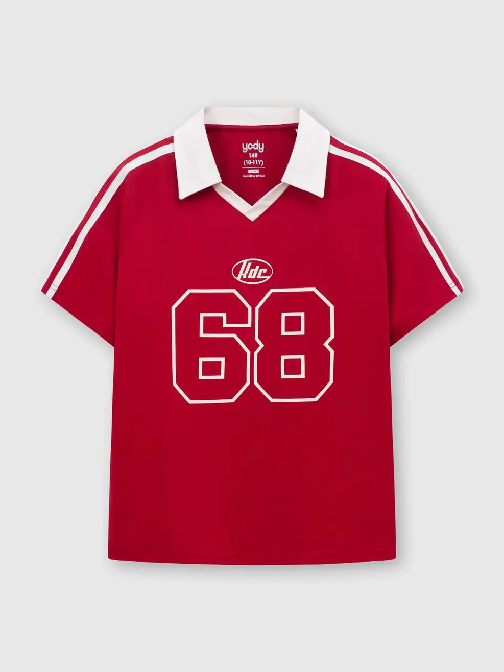 Áo Polo Teen Form Relax Tay Raglan - Đỏ 026 - 140
