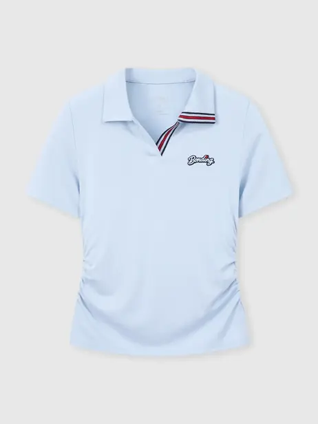Áo Polo Nữ Dáng Ngắn Thêu Ngực