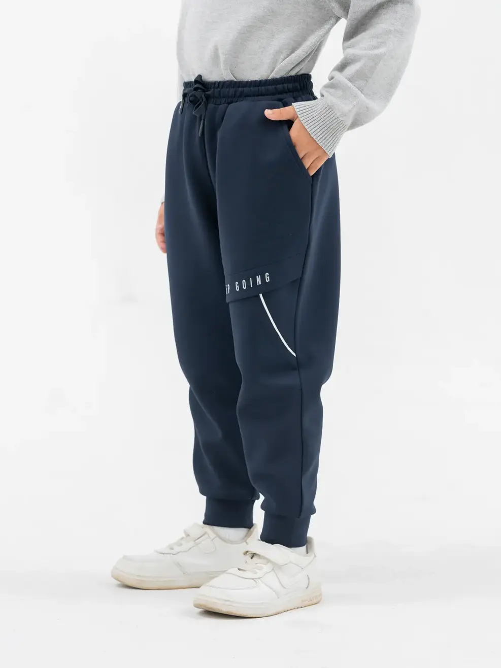 Quần Dài Kid Nhỏ Khóa Gối - Navy - 2