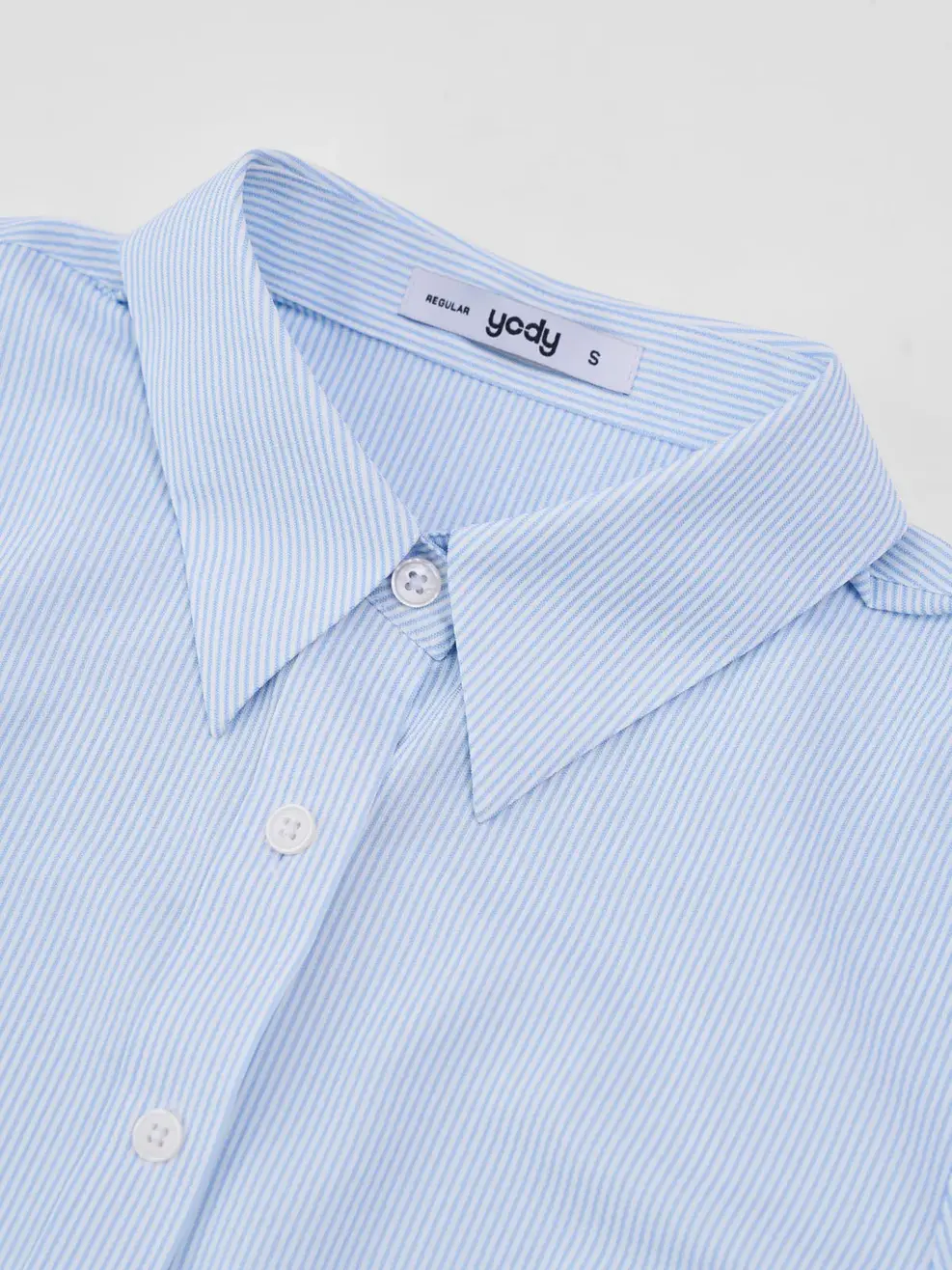 Áo Sơ-mi Ngắn Tay Knit Essential - Kẻ Xanh Da Trời 191 - S