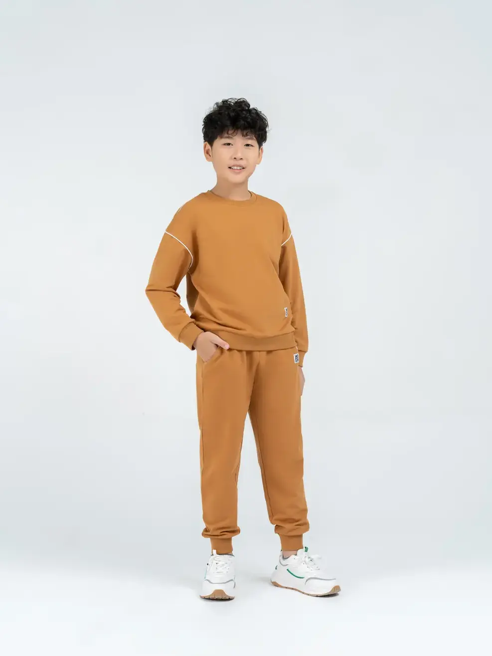 Bộ kid lớn phối viền - Nâu - 10