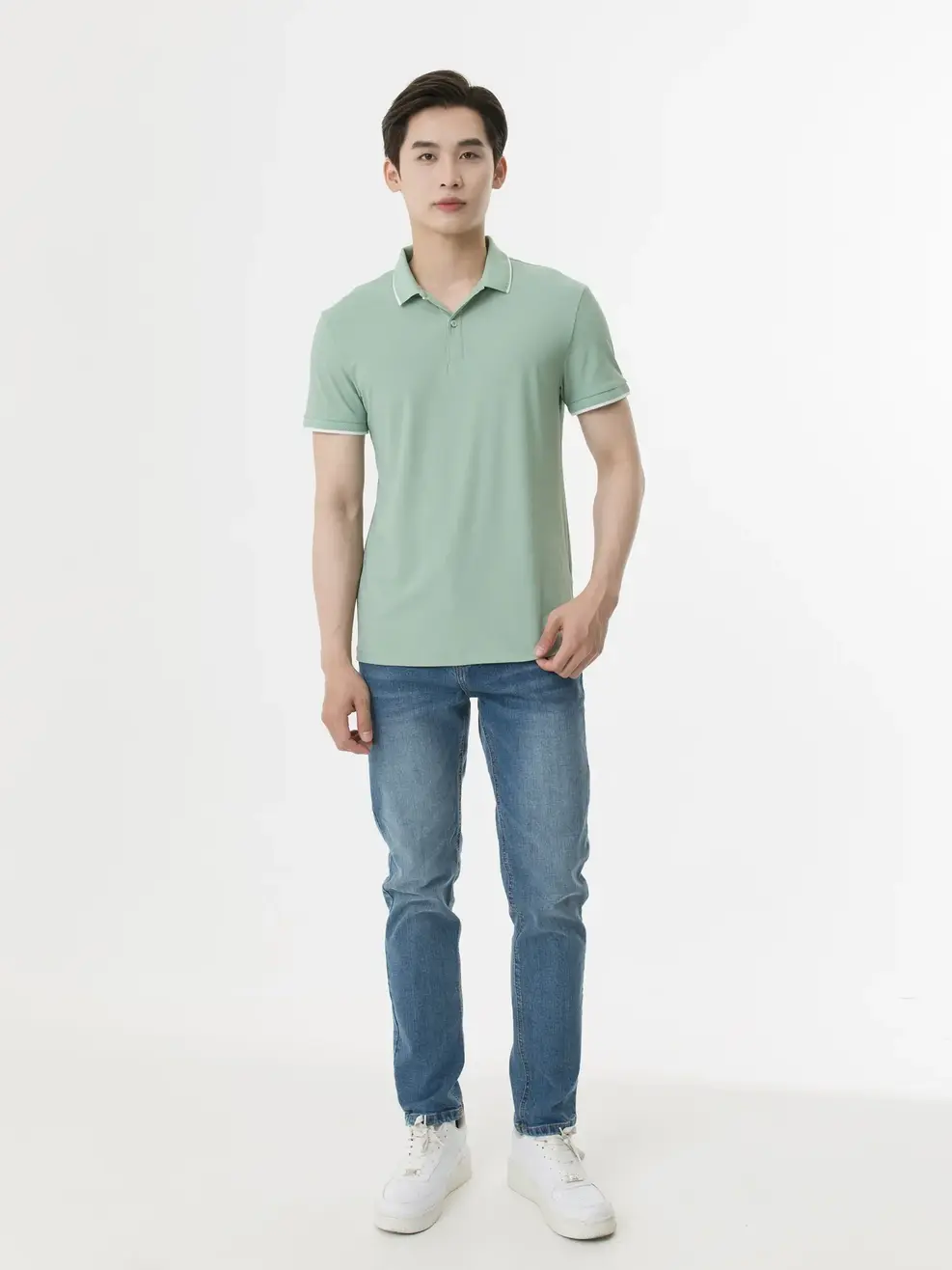 Polo Nam Airycool Bo Quả Trám - Xanh mint - 3XL