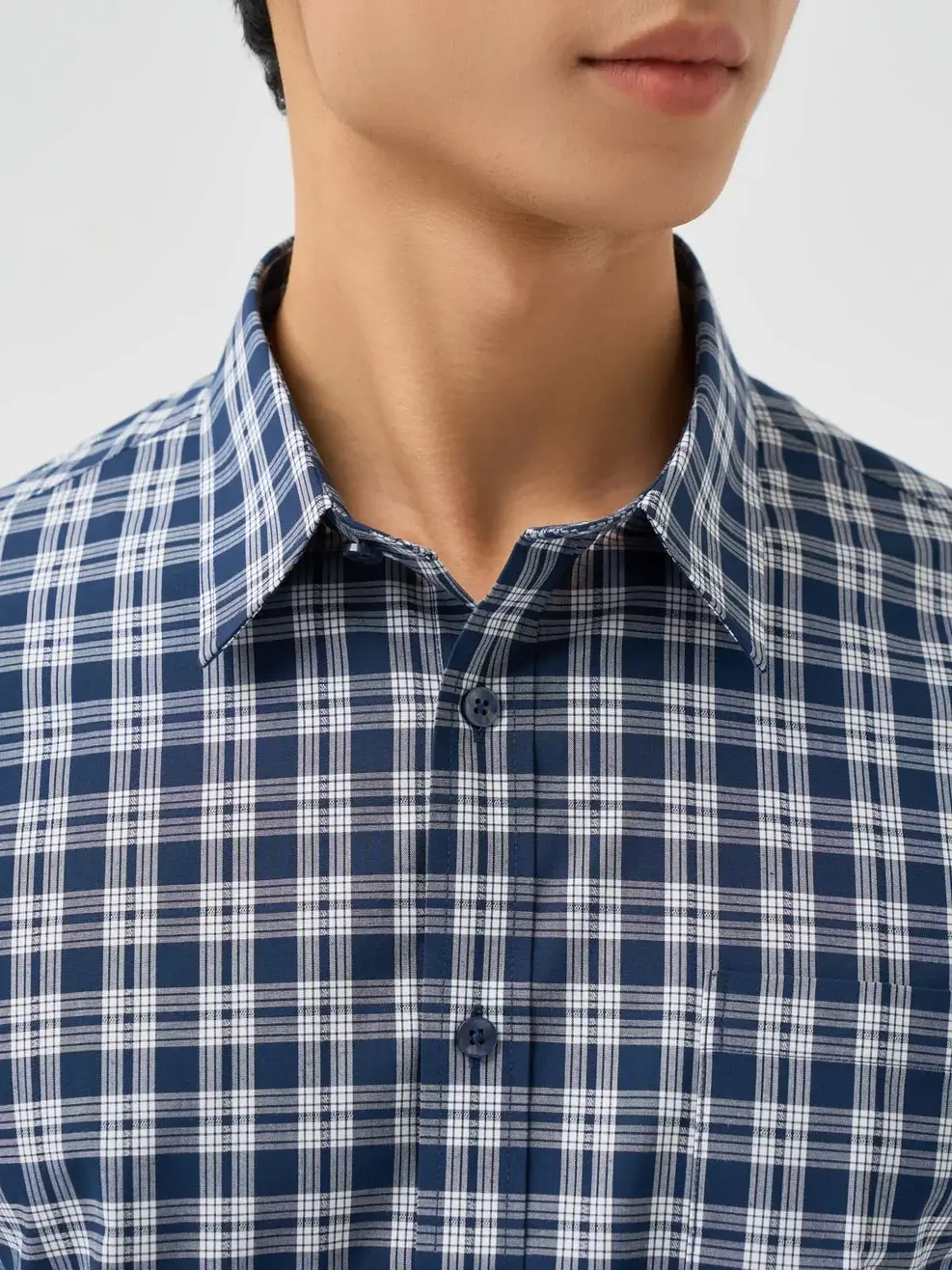 Áo Sơ-mi Ngắn Tay Nam Kẻ Caro - Kẻ tím than 123 - M