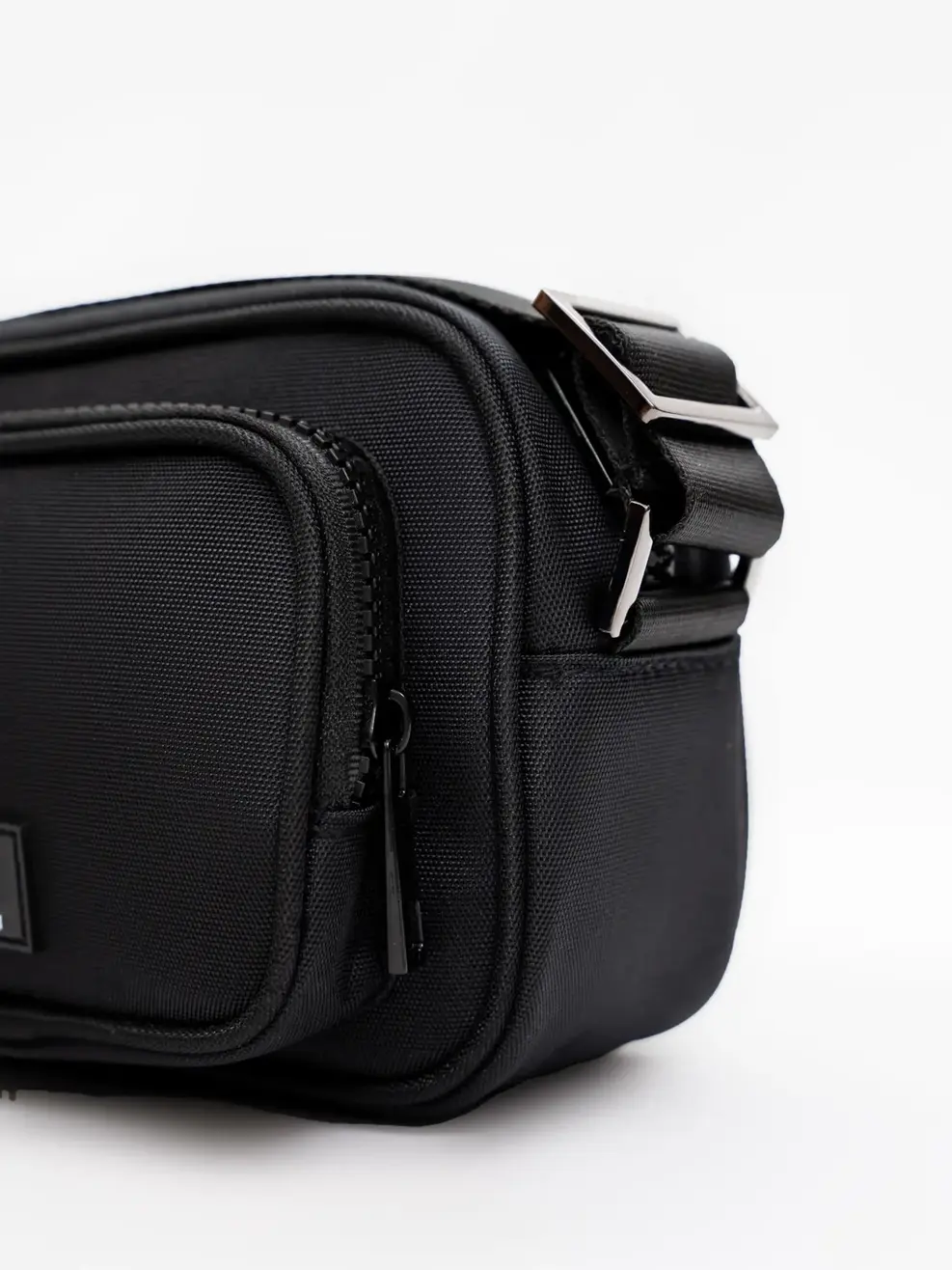 Túi Unisex Vải 2 Ngăn Đeo Chéo - Đen