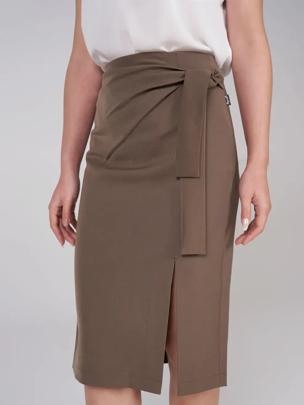 Chân váy nữ thắt vạt hông - Nâu - L