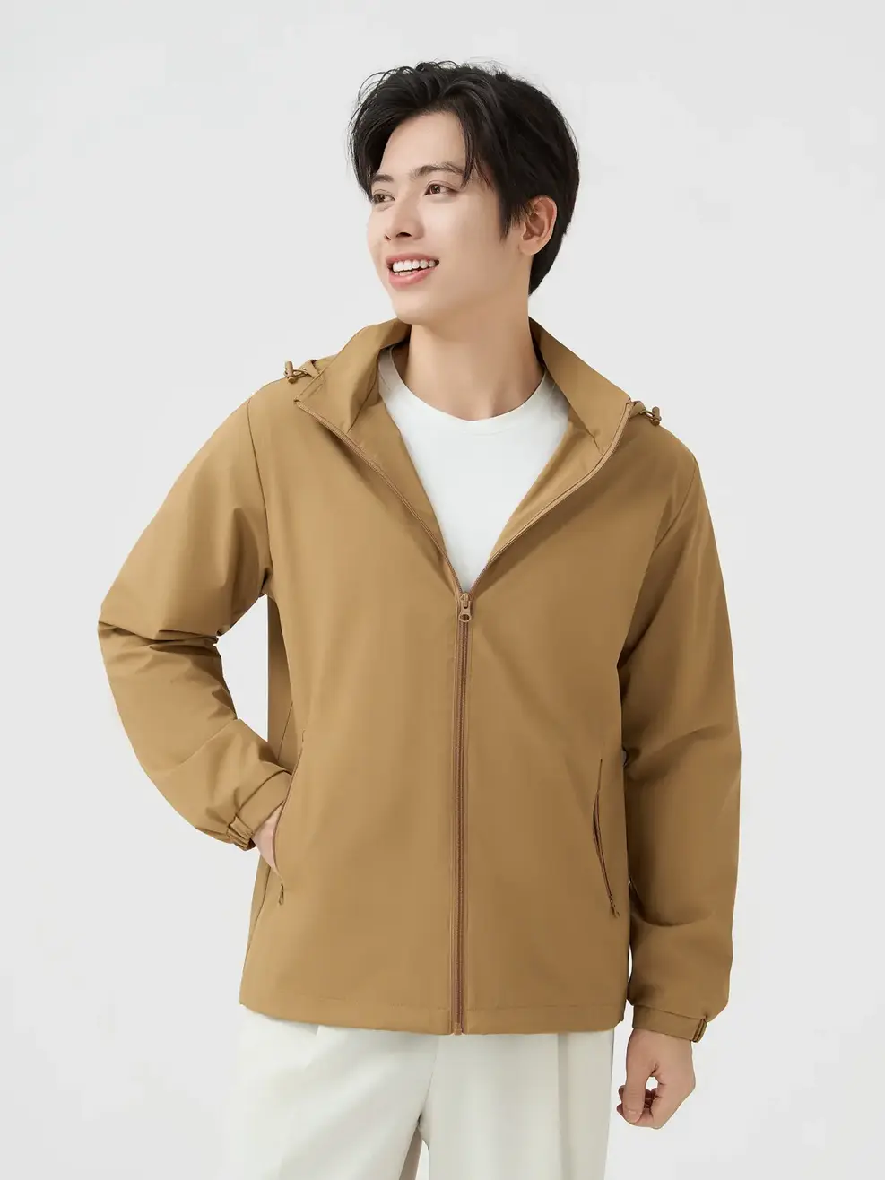 Áo Khoác Gió Nam Basic - Nâu 218 - M