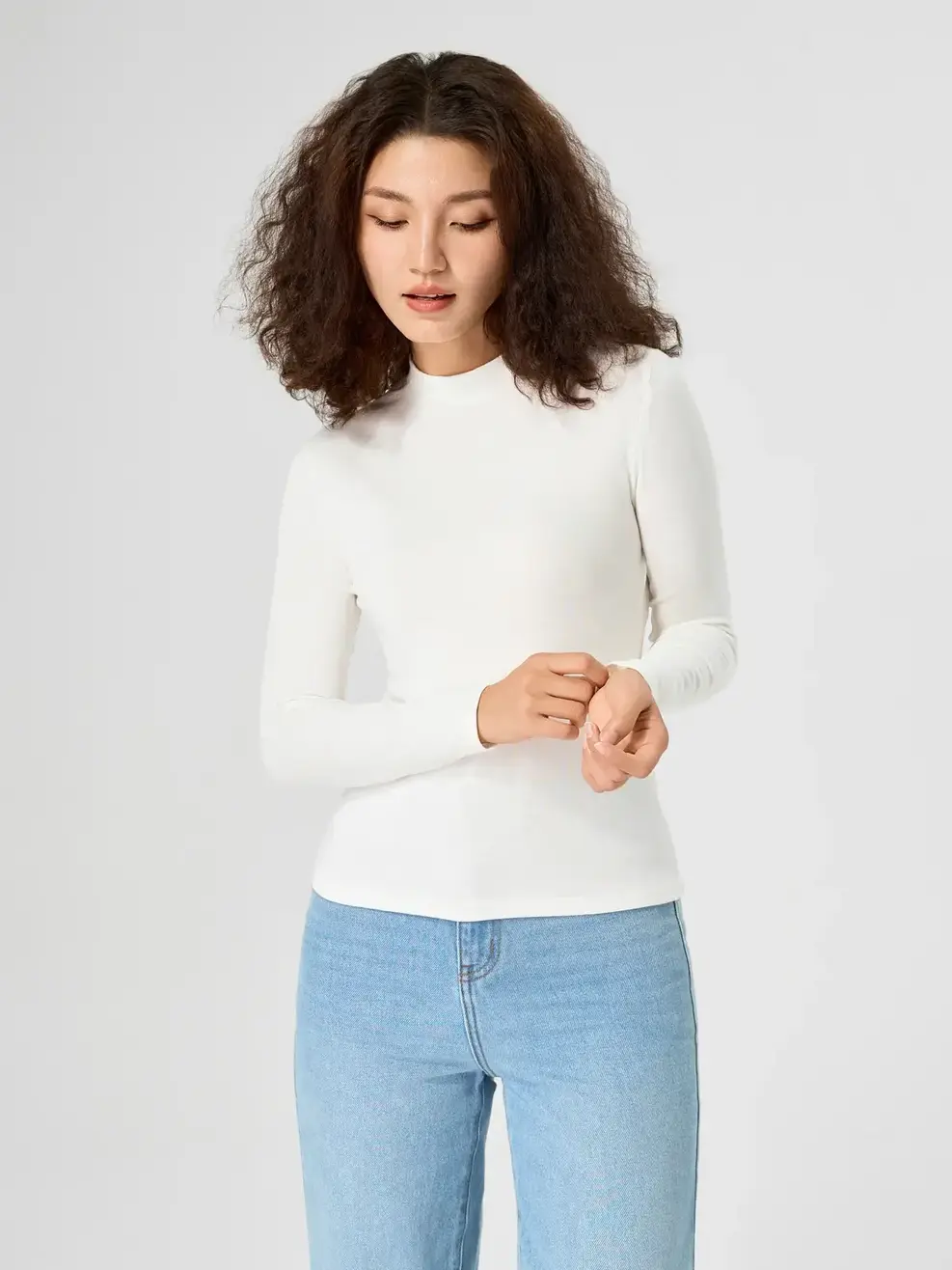 Áo Body Giữ Nhiệt Nữ Cổ 3cm(atn7007) - Trắng 001 - S