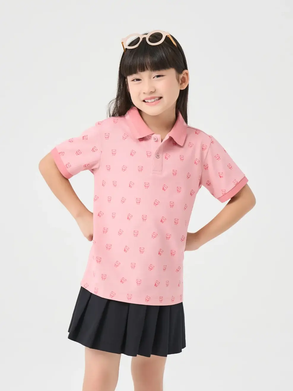 Polo Kid In Tràn Panda - Hồng - 4