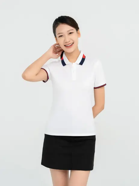 Polo Nữ Cafe Dệt Tổ Ong Phối Bo