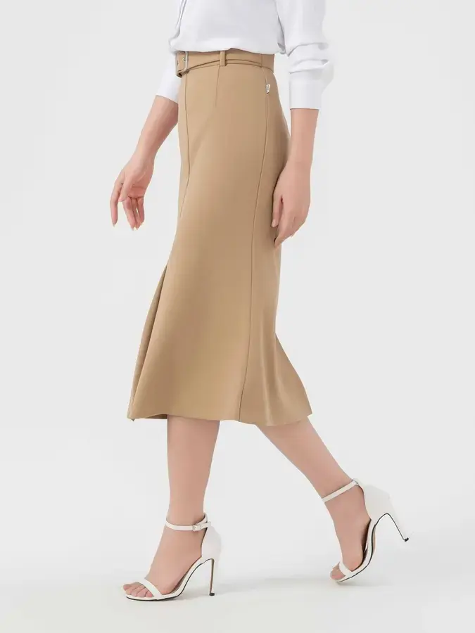 Chân Váy Nữ Đuôi Cá Đai Bọc - Be - S