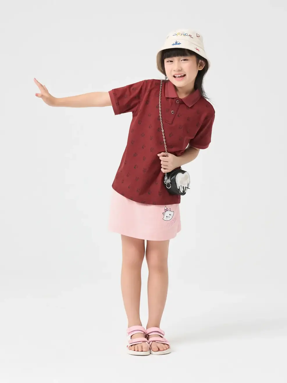 Polo Kid In Tràn Panda - Đỏ - 2