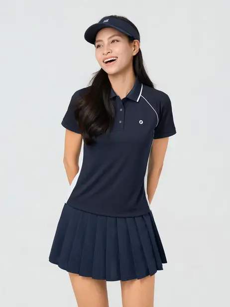 Áo Polo Nữ Thể Thao Phối Màu Thoát Ẩm Nhanh Khô Giữ Phom Tôn Dáng  