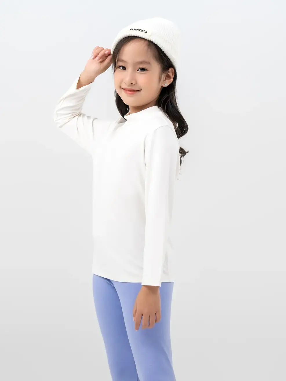 Áo Thun Trẻ Em Giữ Nhiệt Cổ 3cm - Trắng - 2