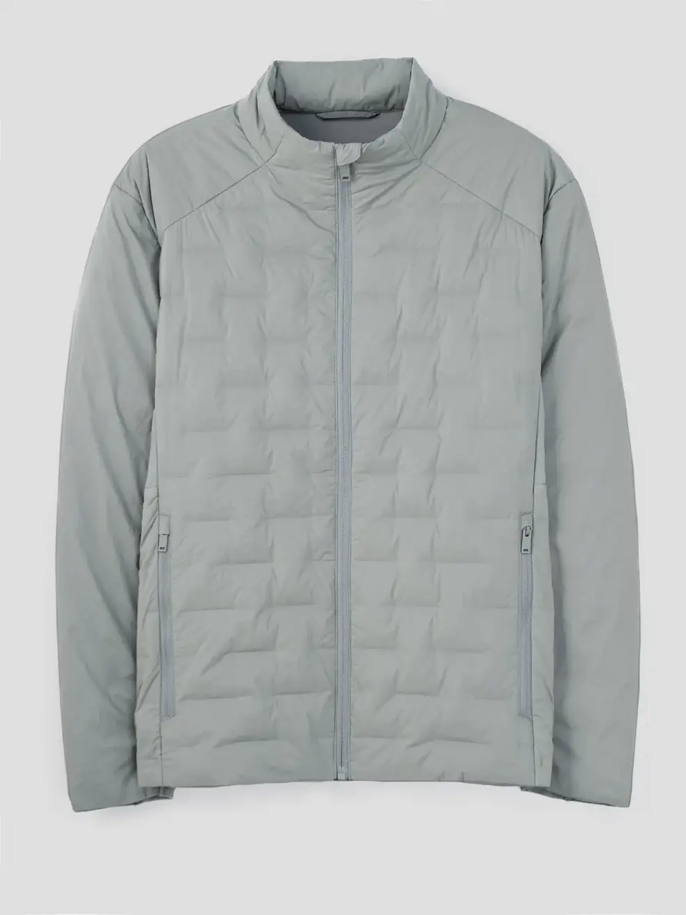 Phao Vip Lông Vũ Nam Ép Bonding Phối Nách - Ghi nhạt - M