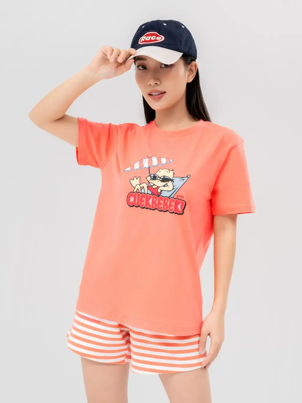 Đồ Bộ Nữ Sooo In Hình Chú Vịt - Cam - S