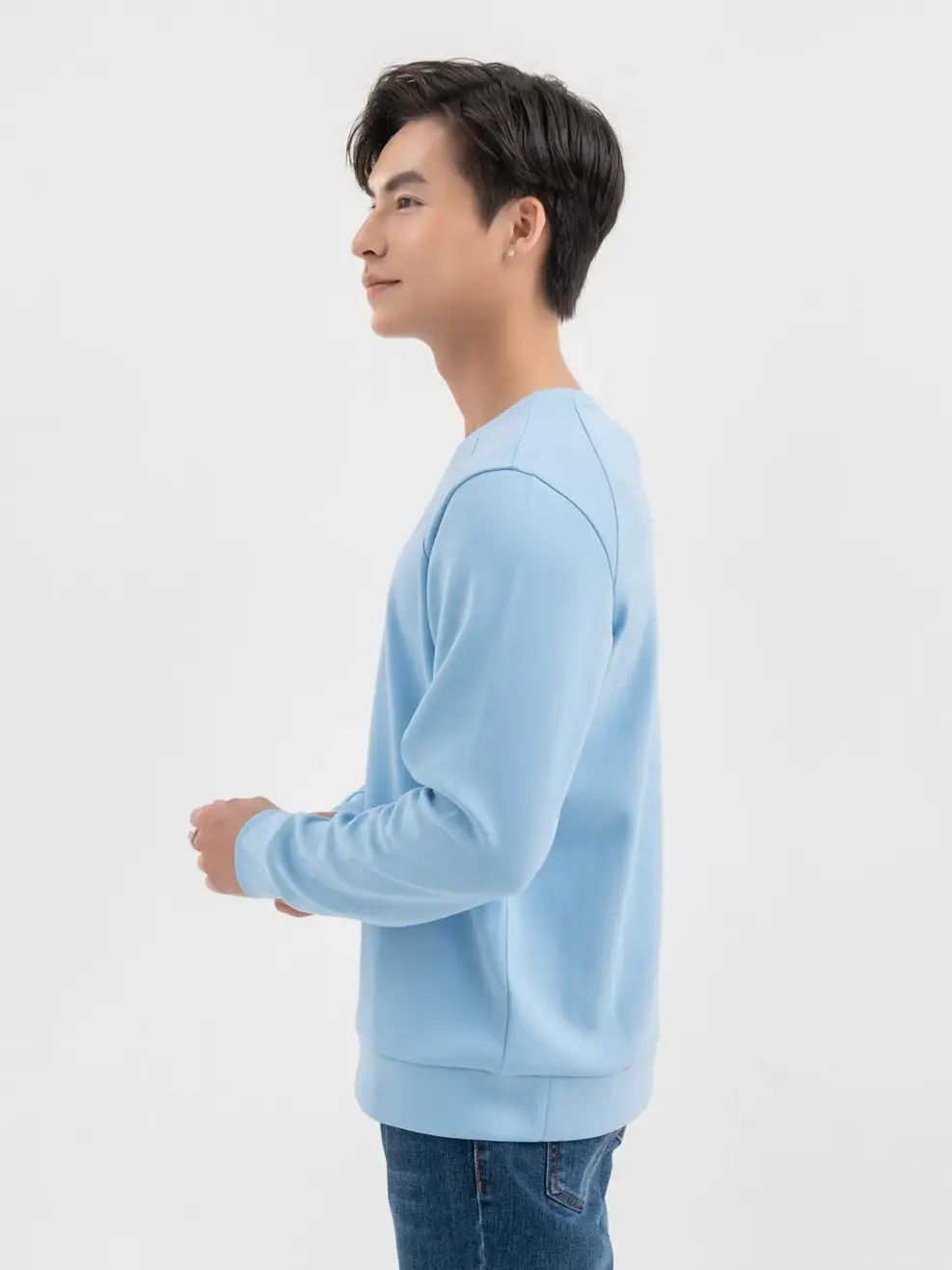 Áo Thể Thao Thu Đông Nam Nỉ Cơ Bản In Yody Sport - Xanh lơ - M