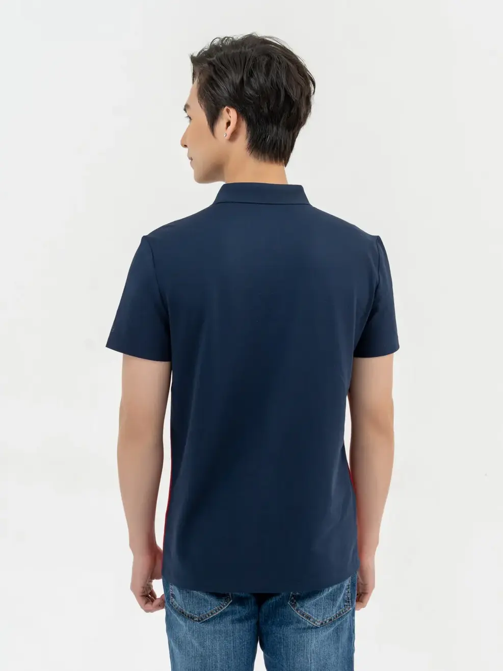 Áo Polo Nam Mắt Chim Phối Màu In Kẻ - Đỏ - M