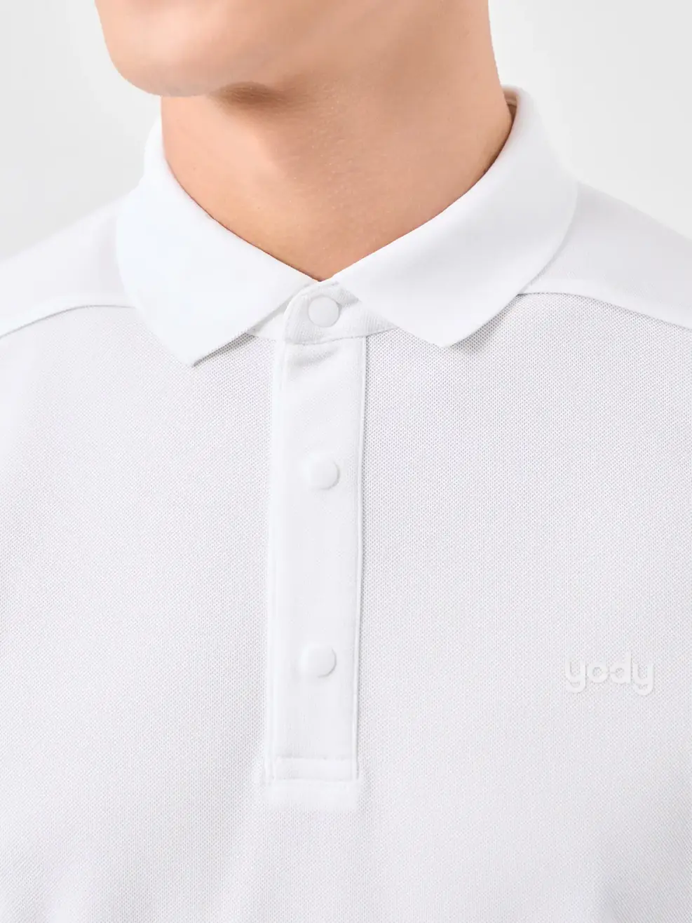 Áo Polo Nam Cafe Tổ Ong Nẹp Cúc Cúc Bấm - Trắng - 3XL