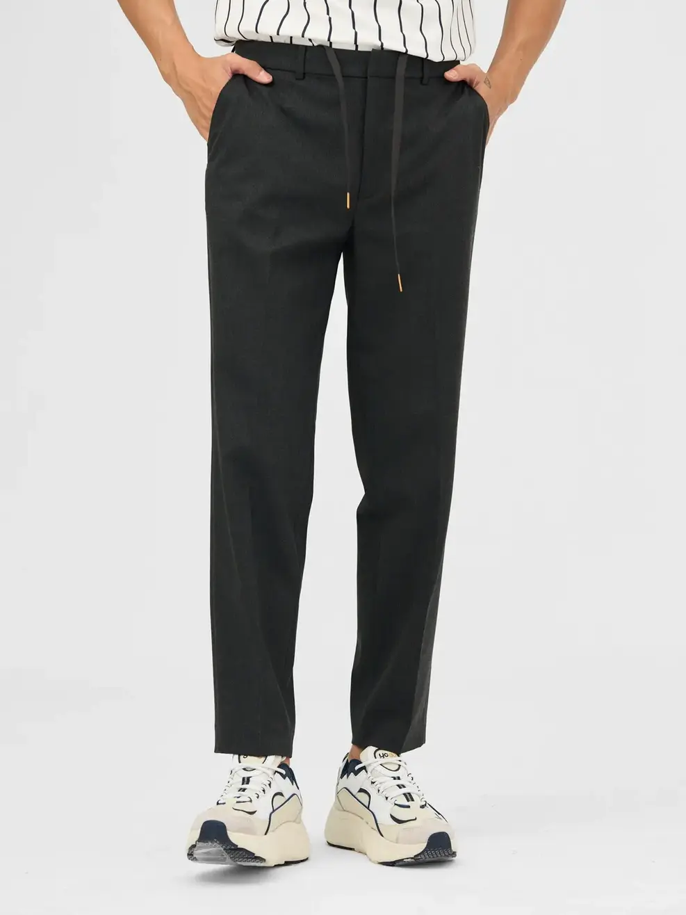 Quần Âu Nam Cạp Chun Ốp - Ghi Đậm - 29