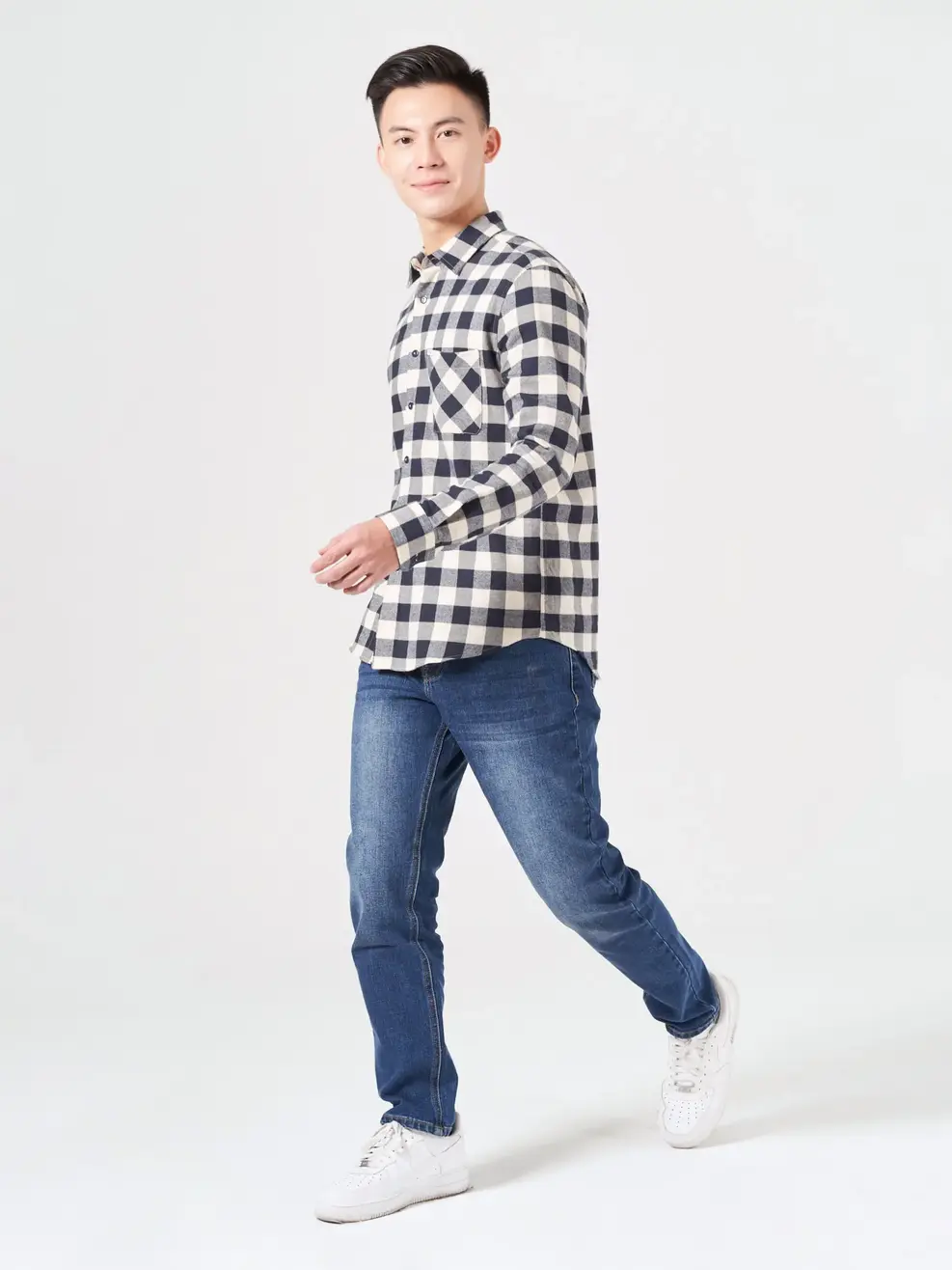 Sơ mi nam gia đình 02 - Kẻ tím than - 2XL