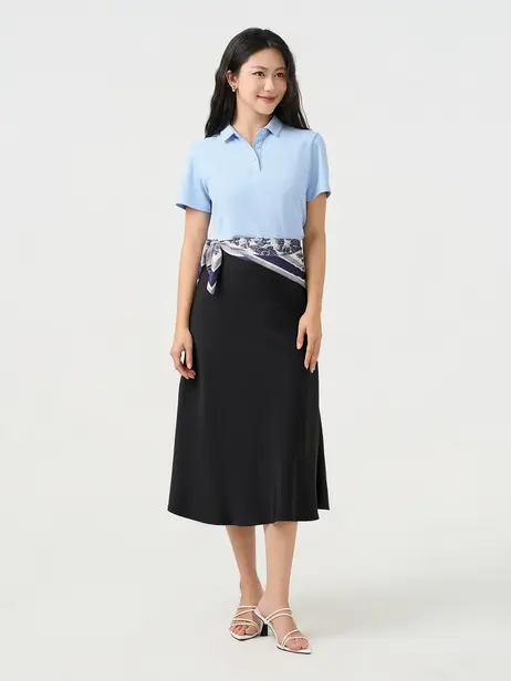 Áo Polo Nữ Regular Cổ Ép Có Xẻ Tà