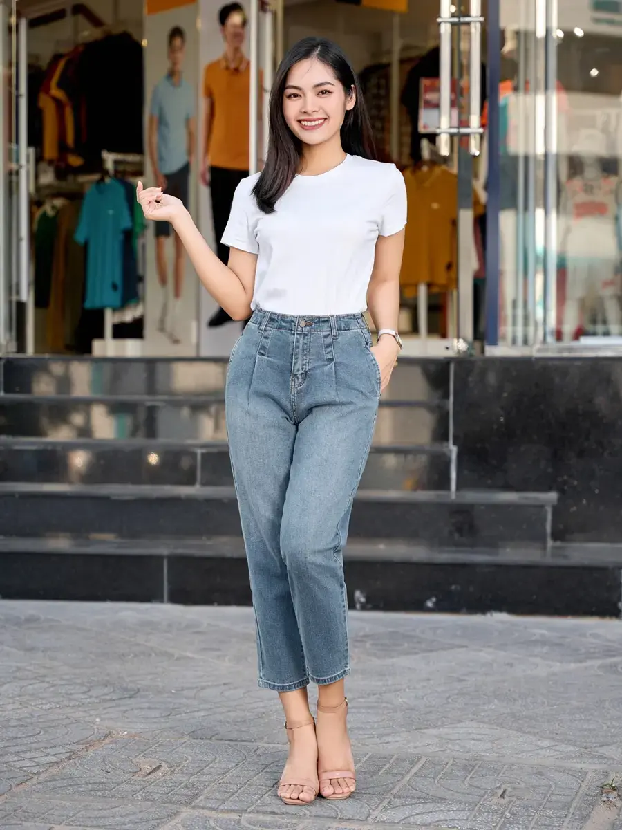 Women's Baggy Jeans  - BLUE - 26