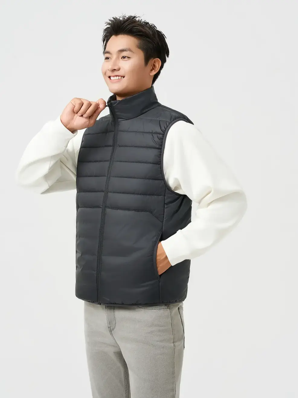 Áo Phao Gile Nam Thời Trang Kéo Khóa - ĐEN 002 - M